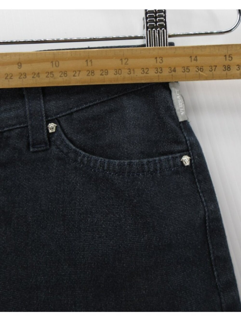 Versace Jeans Couture Jeans 26 Flip Cuff Denim Stretch Pants Italy - Picture 3 of 15